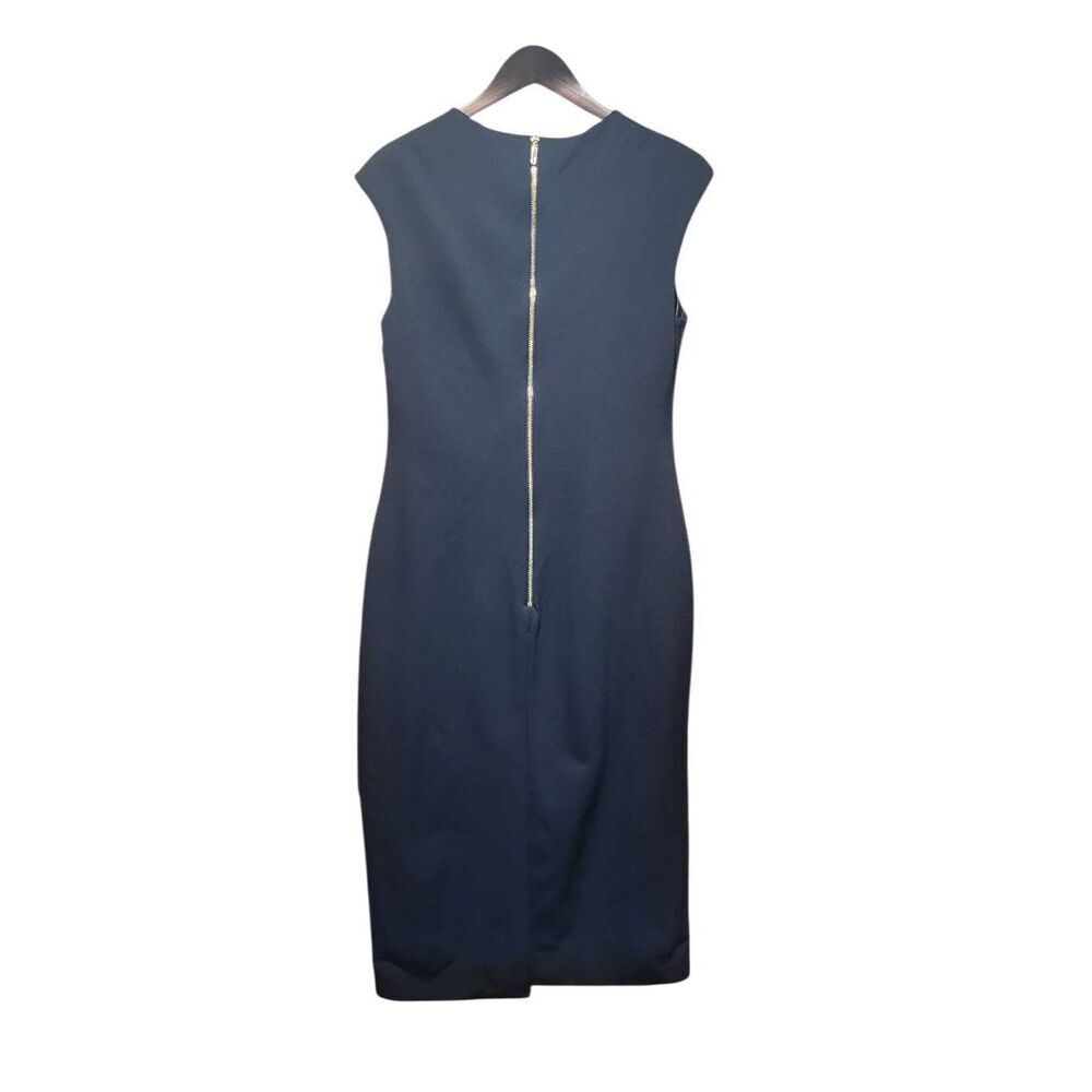 NWOT Ted Baker Kezzia Dress Women's 10 Navy Blue Bow Cutout Sheath Bodycon Ponte - Picture 4 of 7